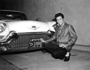 Elvis Presley and his 1957 Cadillac with Tennessee plates