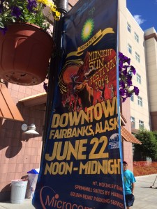 Midnight Sun Festival poster in downtown Fairbanks (photo: Gene Stout)