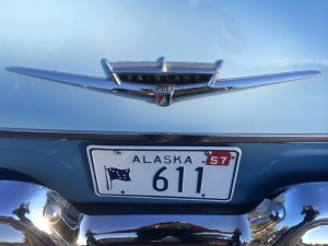 1957 Ford with vintage Alaska license plate (photo: Gene Stout)