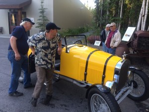 Auto restorers Al Murray (left) and Mike Conrad take turns driving the 1923 Mercury-bodied Ford Model T speedster (photo: Gene Stout)