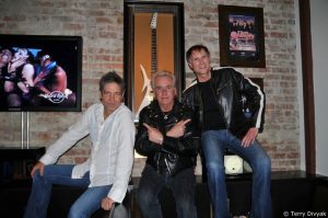 L-R: Roger Fisher, Howard Leese and Steve Fossen at the Hard Rock Cafe (photo: Terry Divyak)