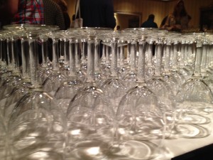Wine glasses at a tasting (photo: Gene Stout)
