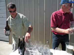 L-R: Shane McKibben and Norm McKibben of Les Collines Vineyard (photo: Gretchen Sorensen)