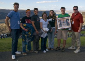 dmb-700000th-fan Reece Honour, with plaque (photo: Matthew Lamb)
