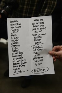 Pearl Jam set list (photo: Jim Bennett)
