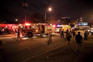 Emergency vehicles outside OMD concert (photo: Christopher Nelson)