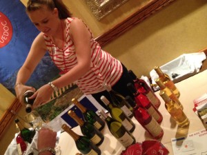 A server pours wines of southern France (photo: Gene Stout)